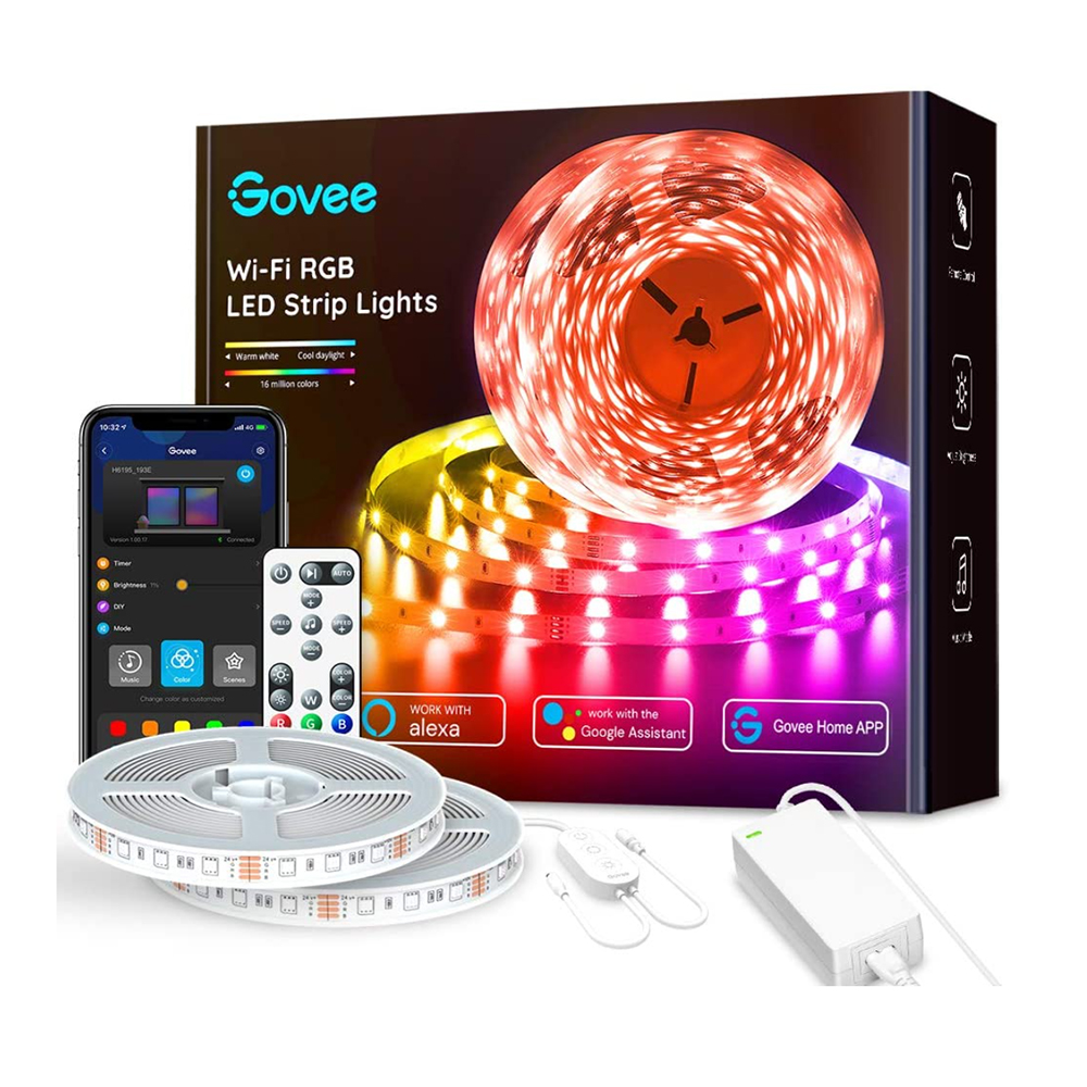 66FT 120 RGB LED String Light Changing Color with Music Peteme Fairy Lights Compatible with Alexa/ Google Home,App Controlled,IP65 Waterproof for Indoor Outdoor Smart Wi-Fi Christmas Lights 